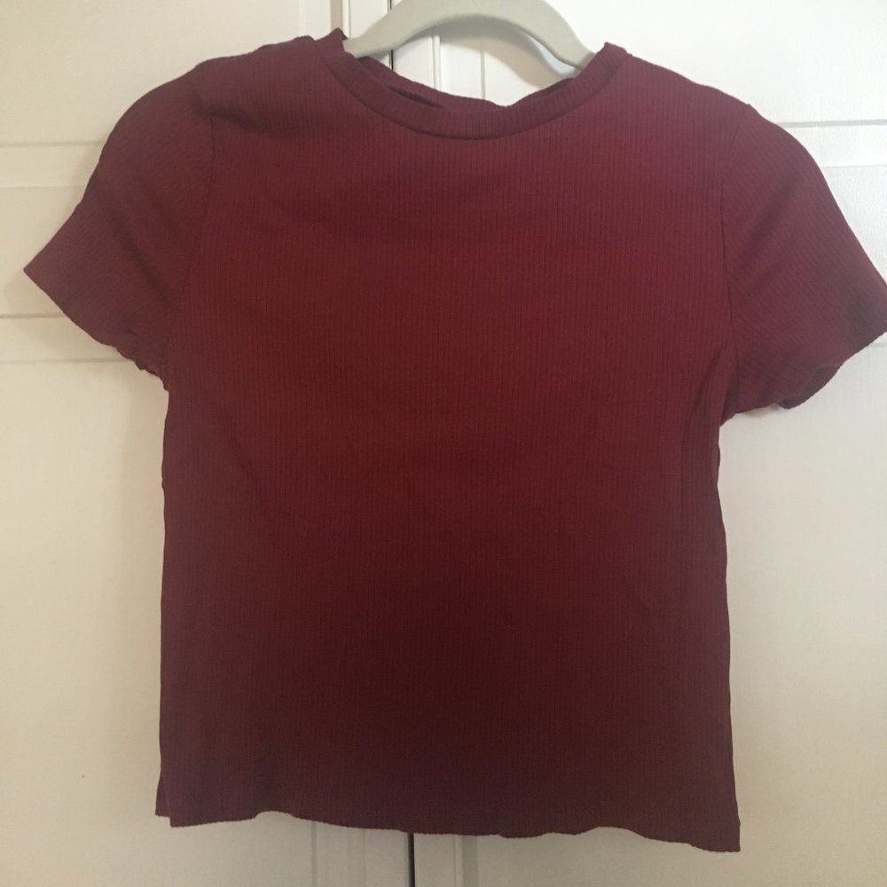 H&M Burgundy Crop Top